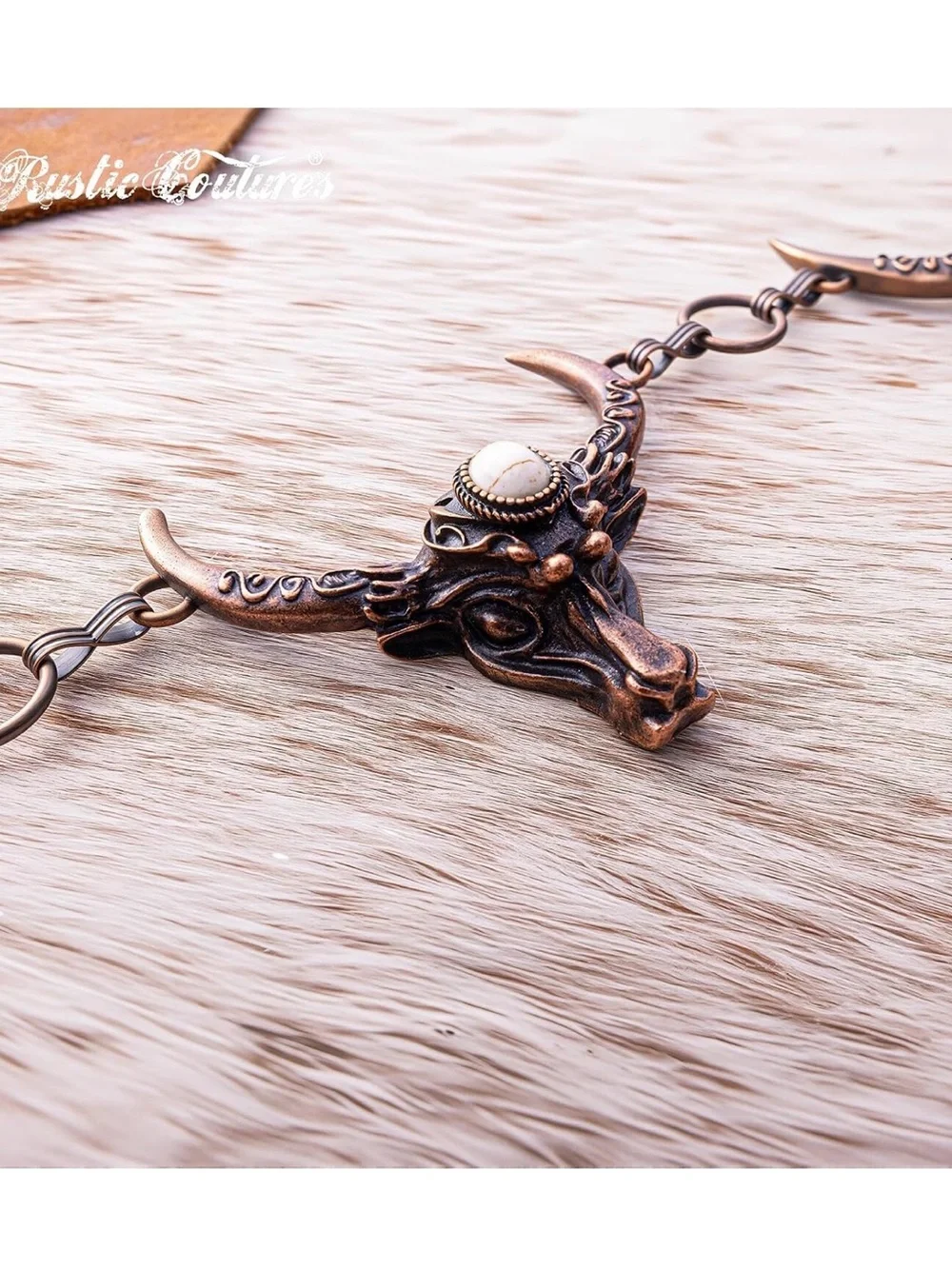Montana West Antiqued Bronze Longhorn Chain Belt